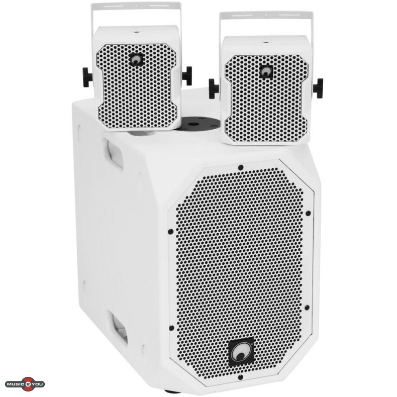 Omnitronic BOB-10A Aktiv Subwoofer + 2 stk. BOB-4 Top Bundle1 - Hvid
