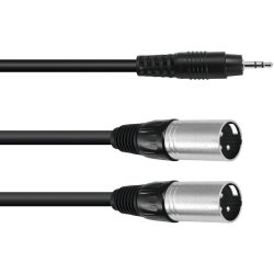 Omnitronic Minijack 3,5mm Stereo Han til 2x 3pol XLR Han