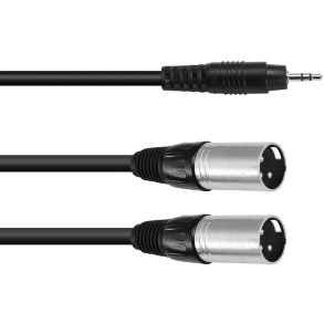 Omnitronic Minijack 3,5mm Stereo Han til 2x 3pol XLR Han