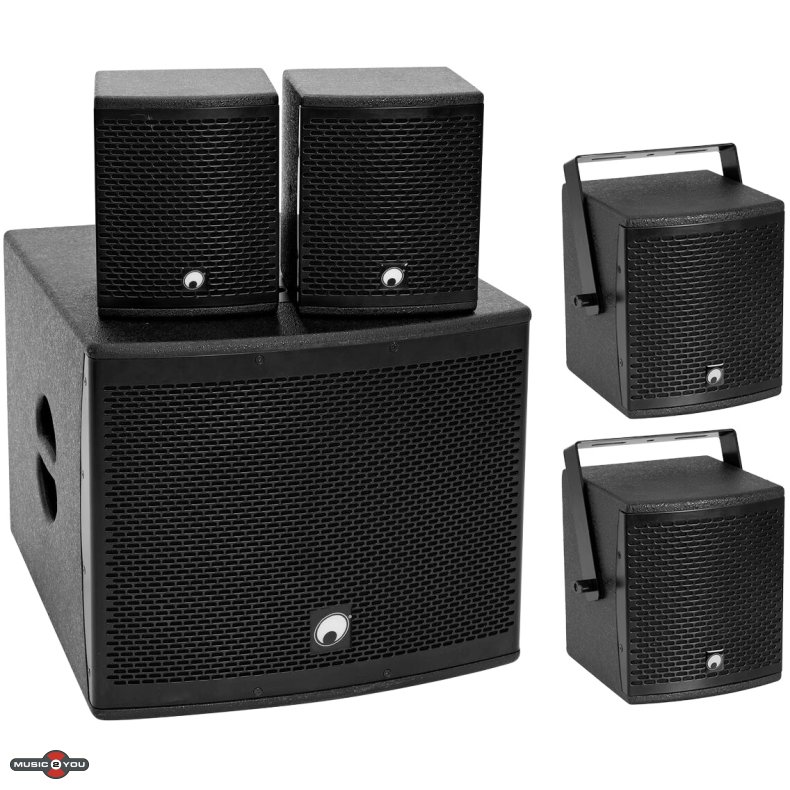 Omnitronic Molly-12A Aktiv Subwoofer + 4 stk. Molly-6 Top Bundle2 - Sort