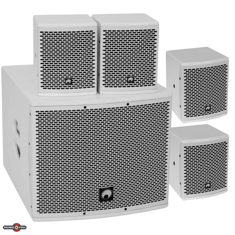 Omnitronic Molly-12A Aktiv Subwoofer + 4 stk. Molly-6 Top Bundle2 - Hvid