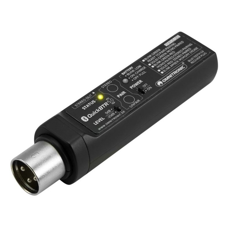 Omnitronic QuickBTR-5.0 XLR Aptx Bluetooth 5.0 Modtager