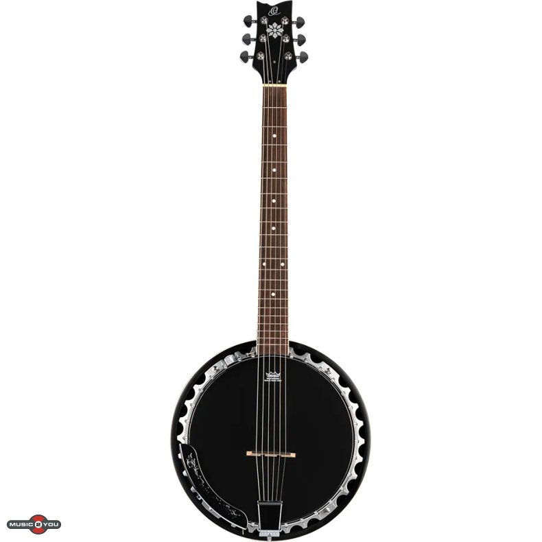 Ortega OBJE350/6-SBK 6-Strenget Banjo med Pickup og Gigbag