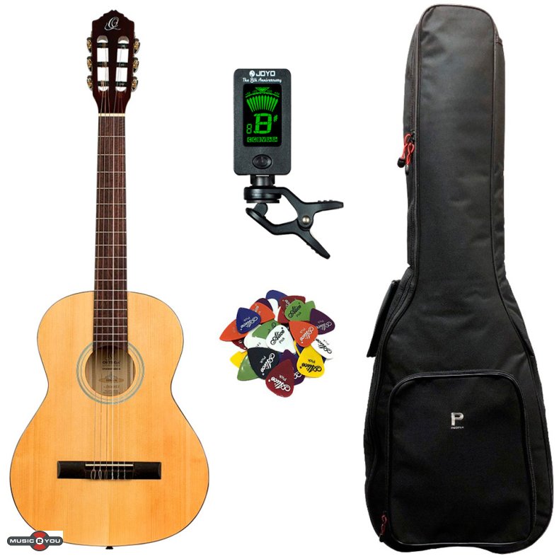 Ortega RST5 Klassisk Spansk 4/4 guitar pakke - Natur