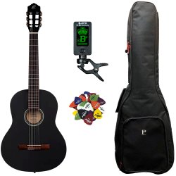 Ortega RST5 Klassisk Spansk 4/4 guitar pakke - Satin Black