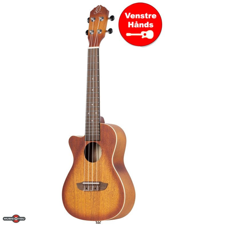 Ortega RUDAWN-CE-L Concert Ukulele med pickup - Venstreh�nds