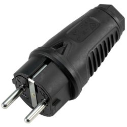 PCE Scuko gummi stikprop m. jord - Sort