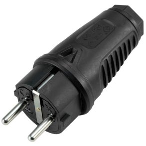 PCE Scuko gummi stikprop m. jord - Sort