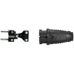 PCE Scuko gummi stikprop m. jord - Sort