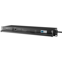 Caymon PSR529G/B Rack strmskinne med Sikring, Display, Lys og USB Port - 19"/1unit