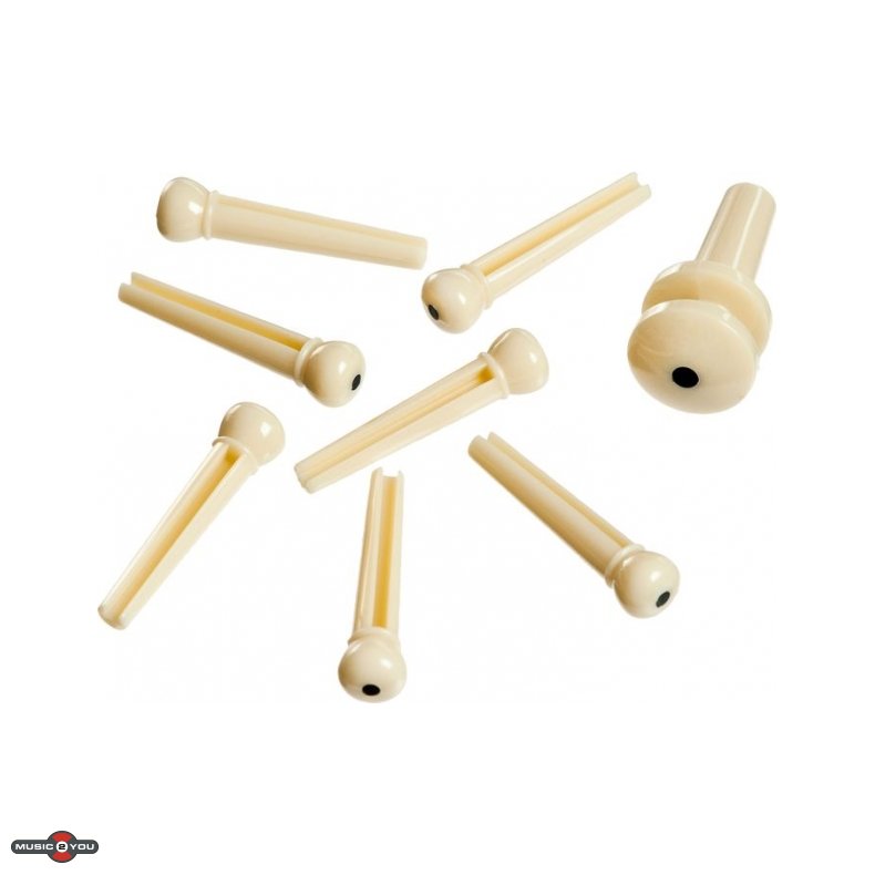 D'Addario PWPS12 Baron st - Hvid ABS plast m. sort prik 