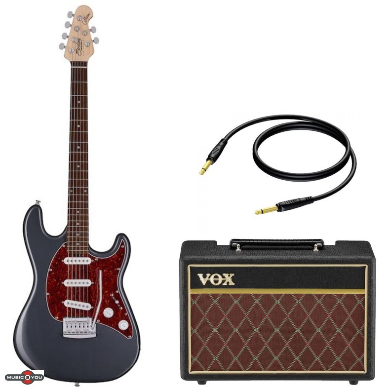 Sterling by Music Man Cutlass CT30SSS El Guitar pakke - Charcoal Frost