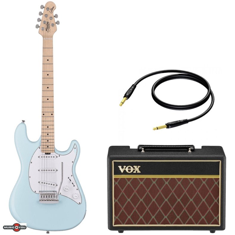 Sterling by Music Man Cutlass CT30SSS El Guitar pakke - Daphne Blue