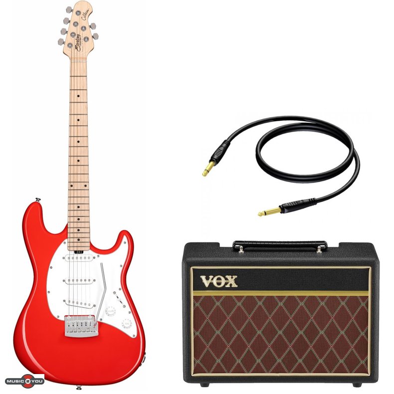 Sterling by Music Man Cutlass CT30SSS El Guitar pakke - Fiesta Red