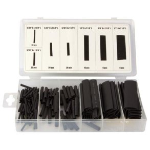 Krympeflex sortiment - 2-13mm, 2:1 - Sort (127 stk.)