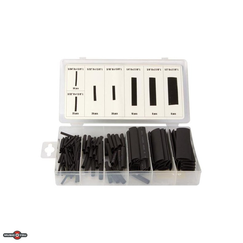 Krympeflex sortiment - Ø2-13mm, 2:1 - Sort (127 stk.)