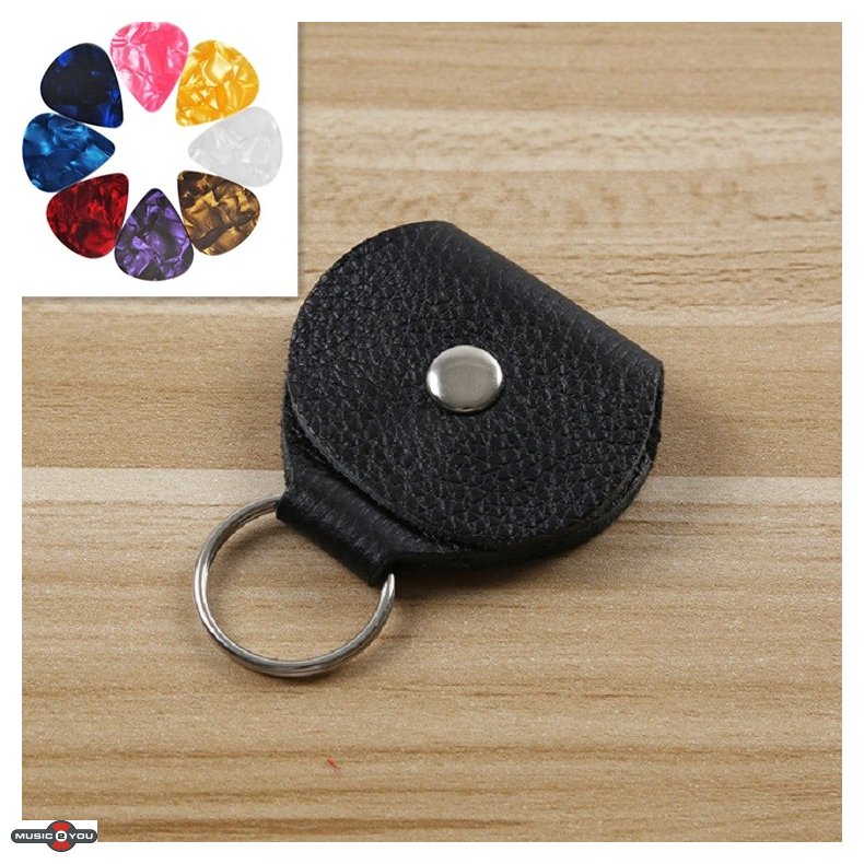 Plekter Holder I Lder Med Nglering - Sort