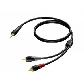 Procab CLA711 - Minijack 3,5mm Stereo Han til 2xPhono/RCA Han Kabel