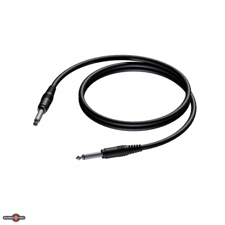 Procab CAB600 - Jack 6,3mm Han Mono instrument kabel 3 meter
