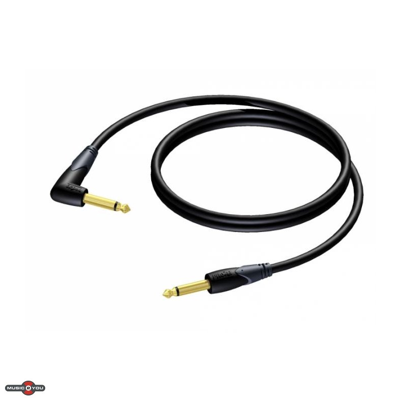 Procab CLA650 - Jack 6,3mm Mono Han Vinkel - Jack 6,3mm Mono Han