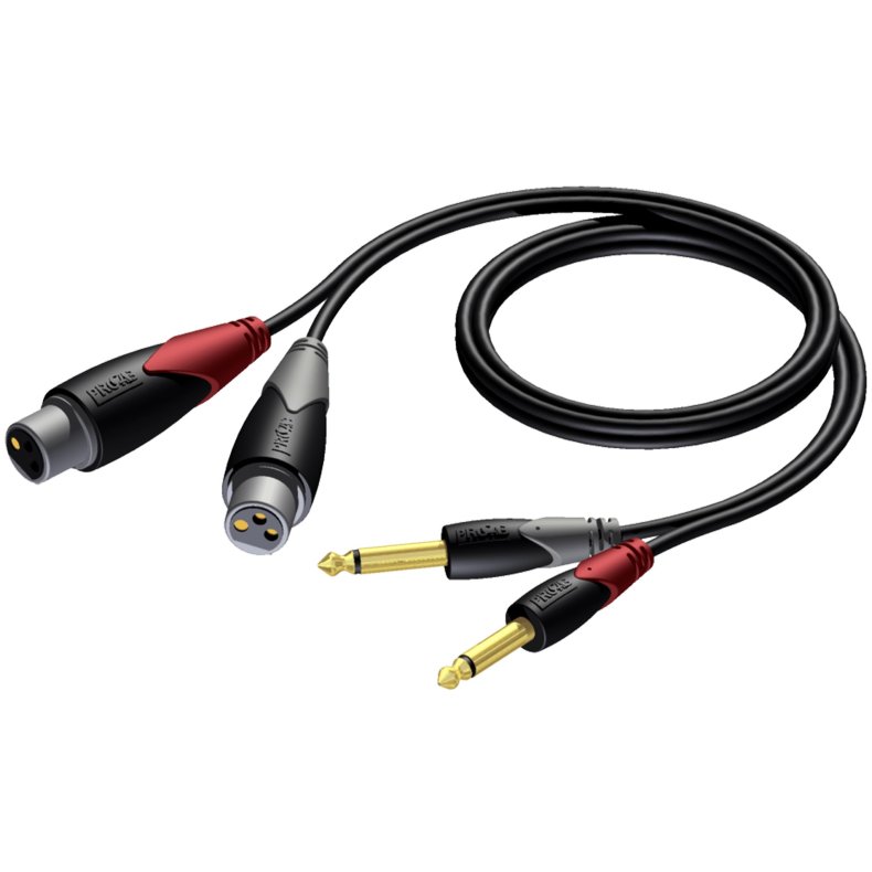 Procab CLA707 - 2x Jack 6,3 Mono til 2x XLR 3Pol Hun