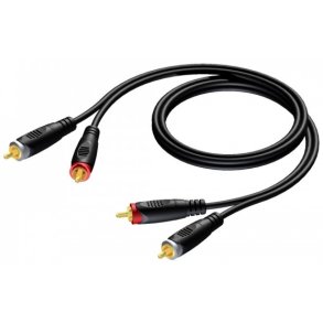 Procab CLA800 - Phono kabel 2xPhono/RCA Han - Han