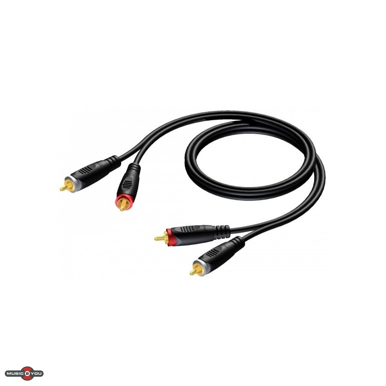 Procab CLA800 - Phono kabel 2xPhono/RCA Han - Han