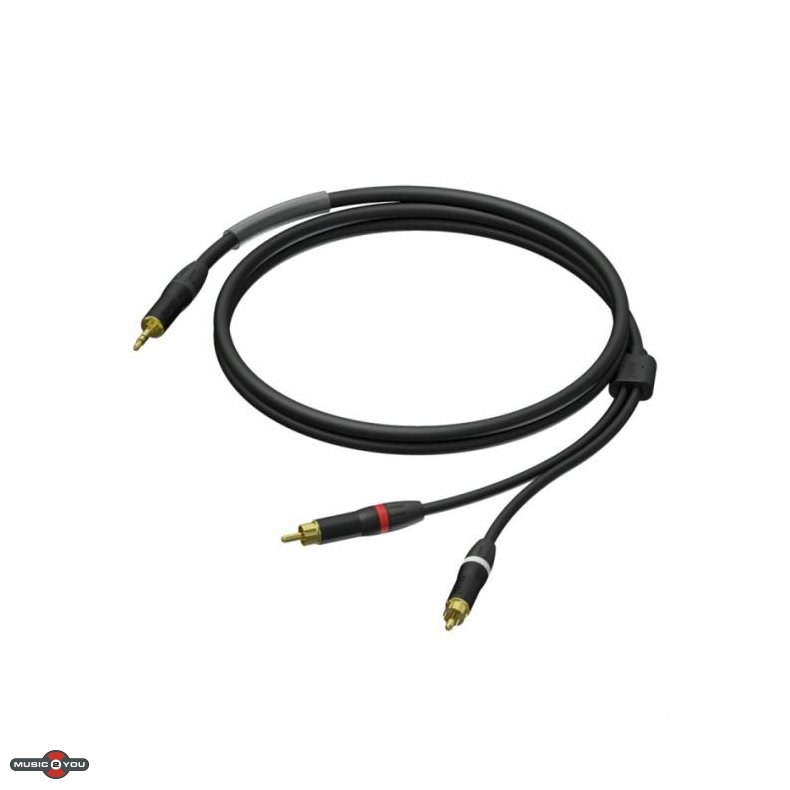 Procab PRA711 - Minijack 3.5 mm Stereo Han - 2x RCA/Phono Han