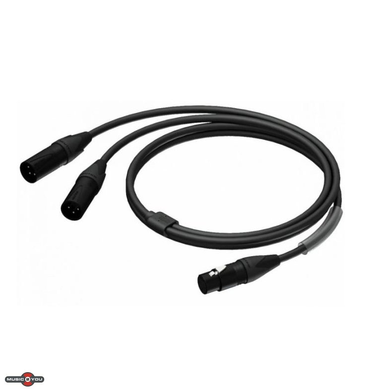 Procab PRA735 - XLR Hun til 2x XLR Han Y-Split kabel - 1,5m