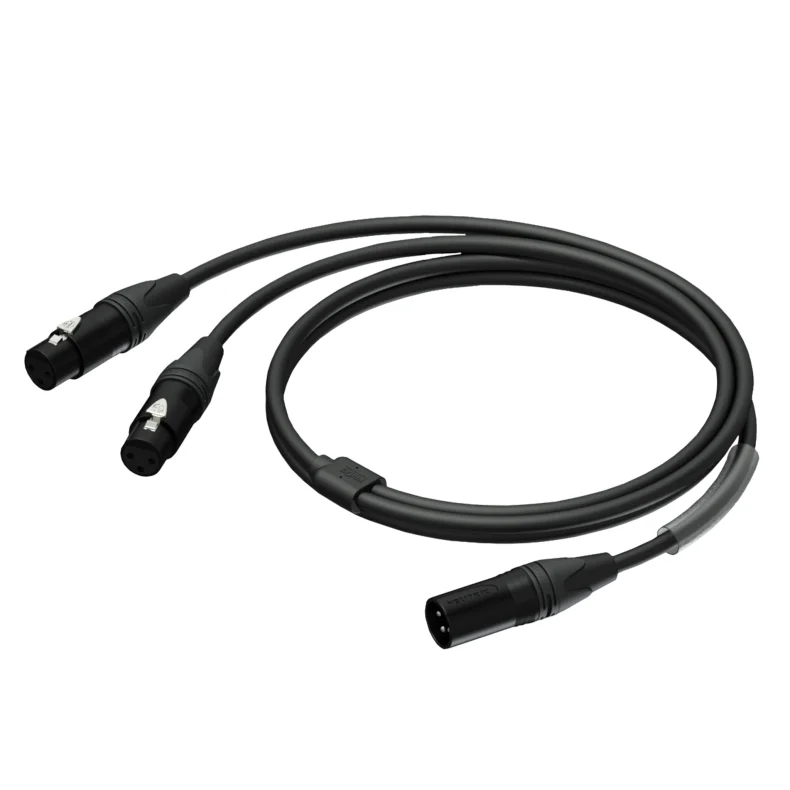 Procab PRA736 - XLR Han til 2x XLR Hun Y-Split kabel - 1,5m