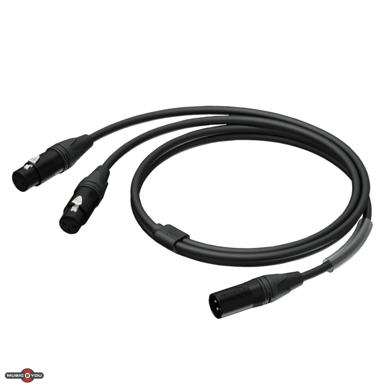 Procab PRA736 - XLR Han til 2x XLR Hun Y-Split kabel - 1,5m