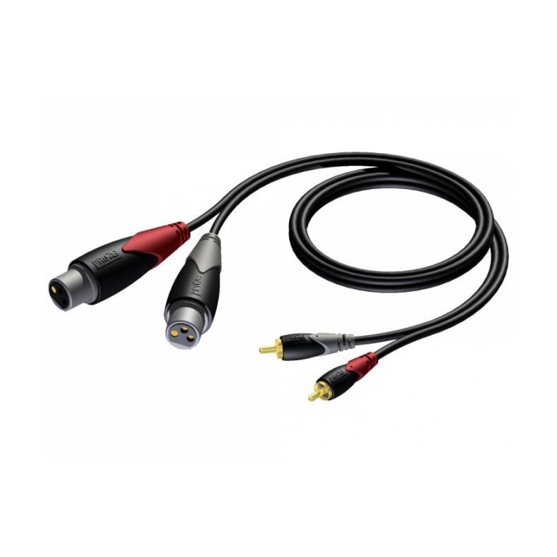 Procab CLA705 - 2xXLR 3Pol Hun til 2xPhono/RCA Han kabel