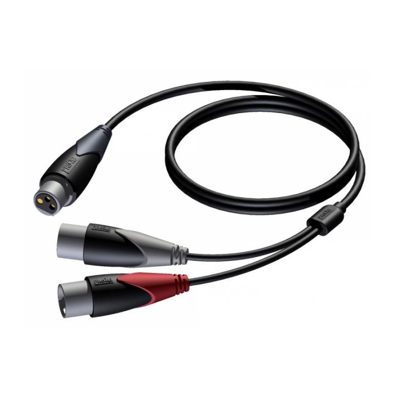 Procab CLA735 - XLR Hun til 2xXLR Han Y-Spilt kabel - 1,5m