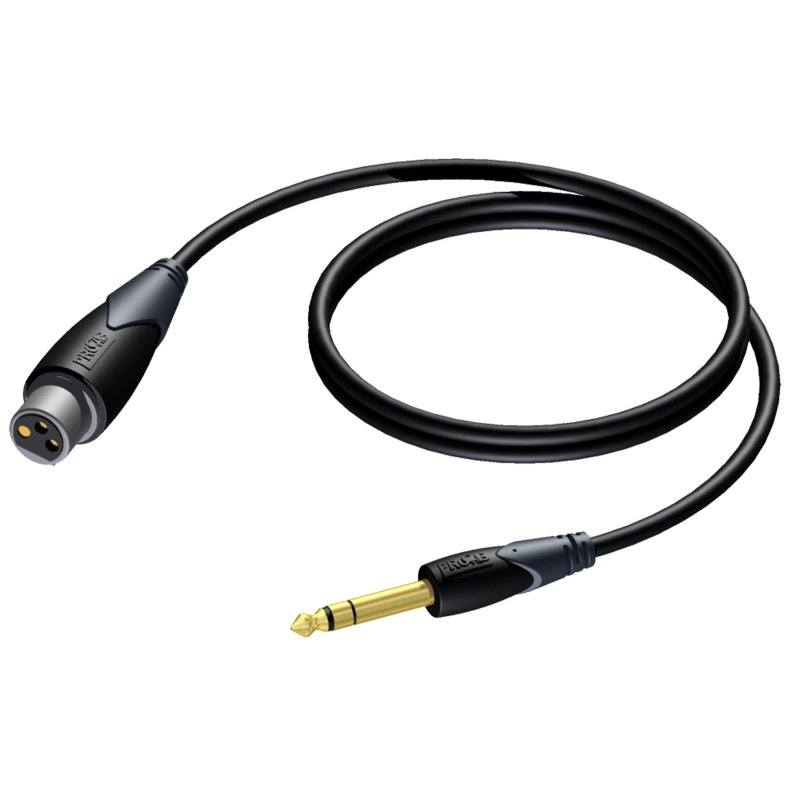 Procab CLA723 - Jack 6,3mm Han Stereo til XLR 3Pol Hun kabel - 1,5m