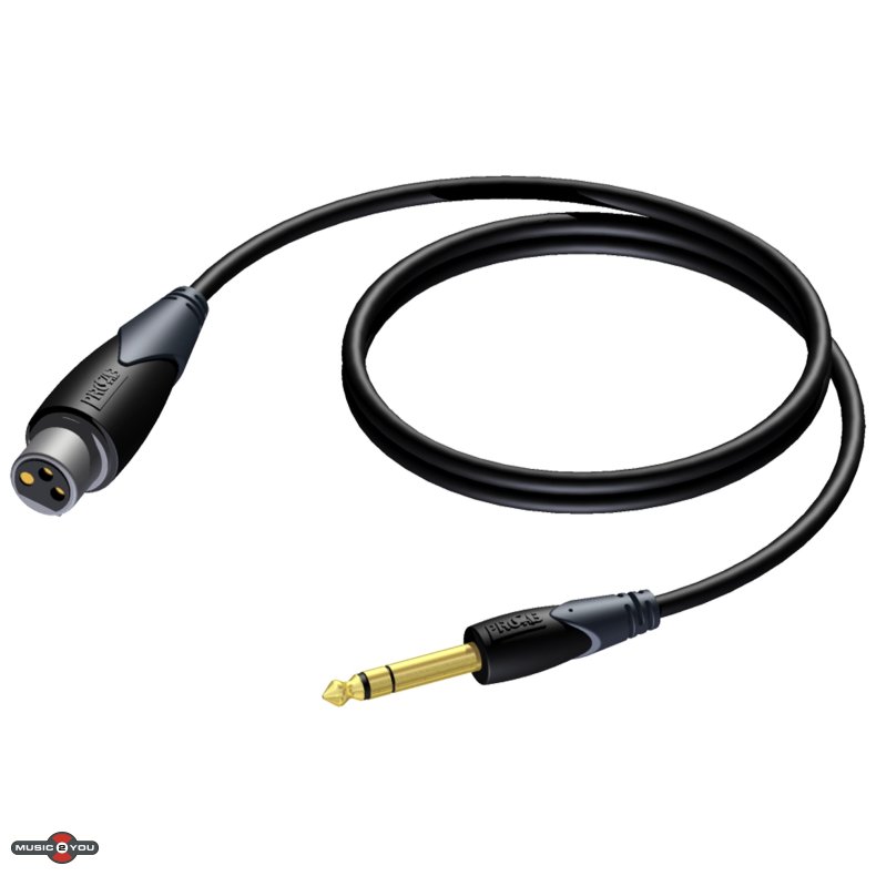 Procab CLA723 - Jack 6,3mm Han Stereo til XLR 3Pol Hun kabel - 1,5m