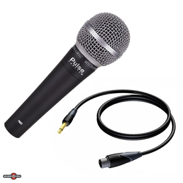 Pulse PM02 Dynamisk Vokalmikrofon inkl. holder og etui med Jack-XLR kabel