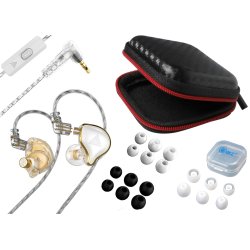QKZ ZXD BUNDLE - Sports In-Ear hovedtelefoner med mikrofon - Hvid - Med Etui og Ekstra Propper