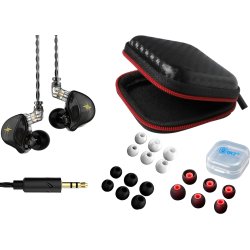 QKZ ZXT BUNDLE - Sports In-Ear hovedtelefoner - Sort - Med Etui og Ekstra Propper