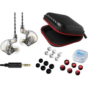 QKZ ZXT BUNDLE - Sports In-Ear hovedtelefoner - Transparent - med Etui og Ekstra Propper