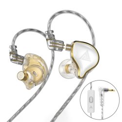 QKZ ZXD BUNDLE - Sports In-Ear hovedtelefoner med mikrofon - Hvid - Med Etui og Ekstra Propper