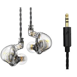 QKZ ZXT BUNDLE - Sports In-Ear hovedtelefoner - Transparent - med Etui og Ekstra Propper