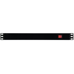 Eurolite R19-8 1U Rack strmskinne 8x Schuko udtag med afbryder - 19"