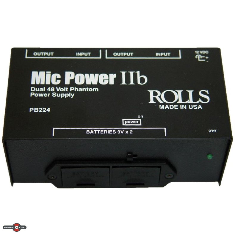 ROLLS PB224 2 Kanals 48V Phantom Power Str�mforsyning til str�m og Batteri
