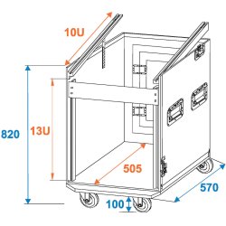 Roadinger Kombi Rack med hjul - 12Unit lodret / 10Unit Vandret