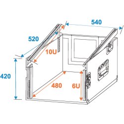 Roadinger Kombi Rack - 6Unit lodret / 10Unit Vandret