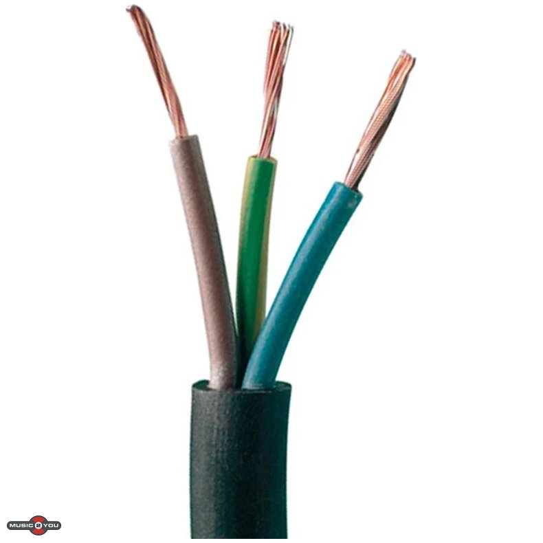 Rund PKAJ Kabel 3x0,75mm2 - Sort