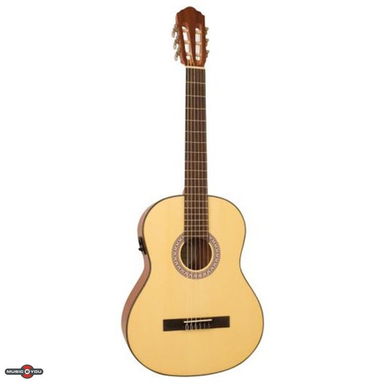 Santana B8 EQ v2 klassisk 4/4 guitar med pickup og tuner - Natur