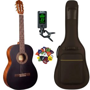 Santana Classical 18 Klassisk guitar 4/4 - Pakke - Sort