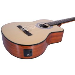 Santana B8 EQ CW v2 klassisk 4/4 guitar med pickup og tuner - Natur