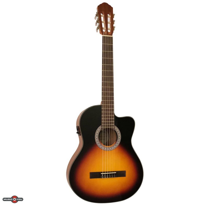 Santana B8 EQ CW v2 klassisk 4/4 guitar med pickup og tuner - HG Sunburst